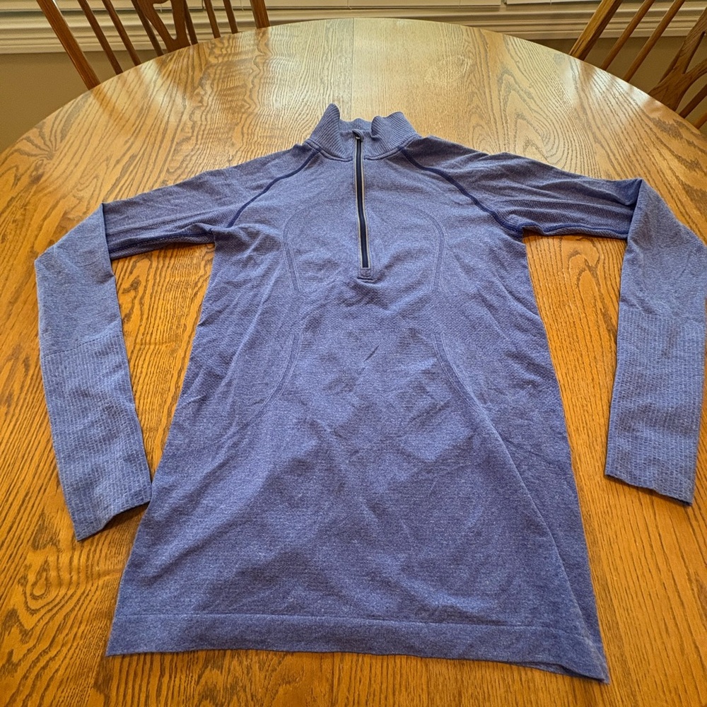 Lululemon Run: Swiftly Tech 1/2 Zip Pullover Sport Top Long Sleeve Size 8 VGUC